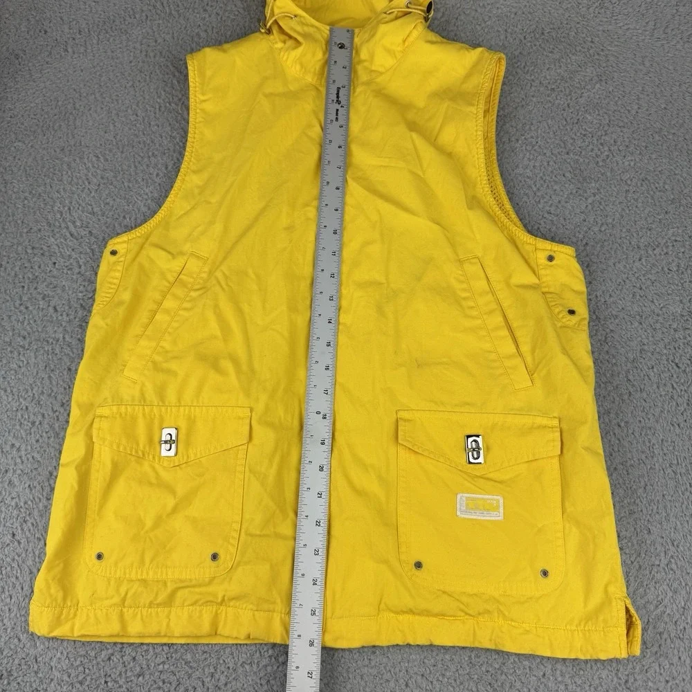 Ralph Lauren Women Medium Vest Hooded Yellow‎ Windbreaker Lined Vintage Rare - Picture 11 of 14